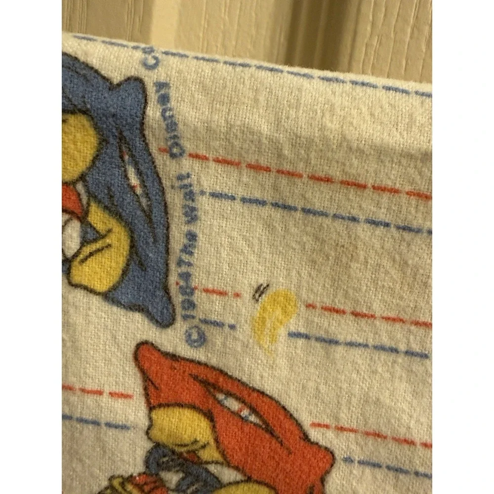 VTG 1984 Disney Baby‎ Receiving Blanket Mickey Minnie Donald Flannel 38
